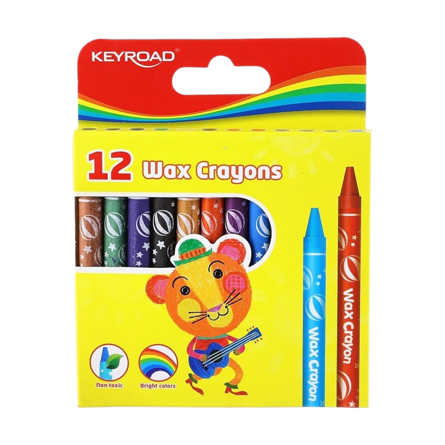 Crayon colors, 12 color non-toxic, 8 mm, keyroad Model KR971303