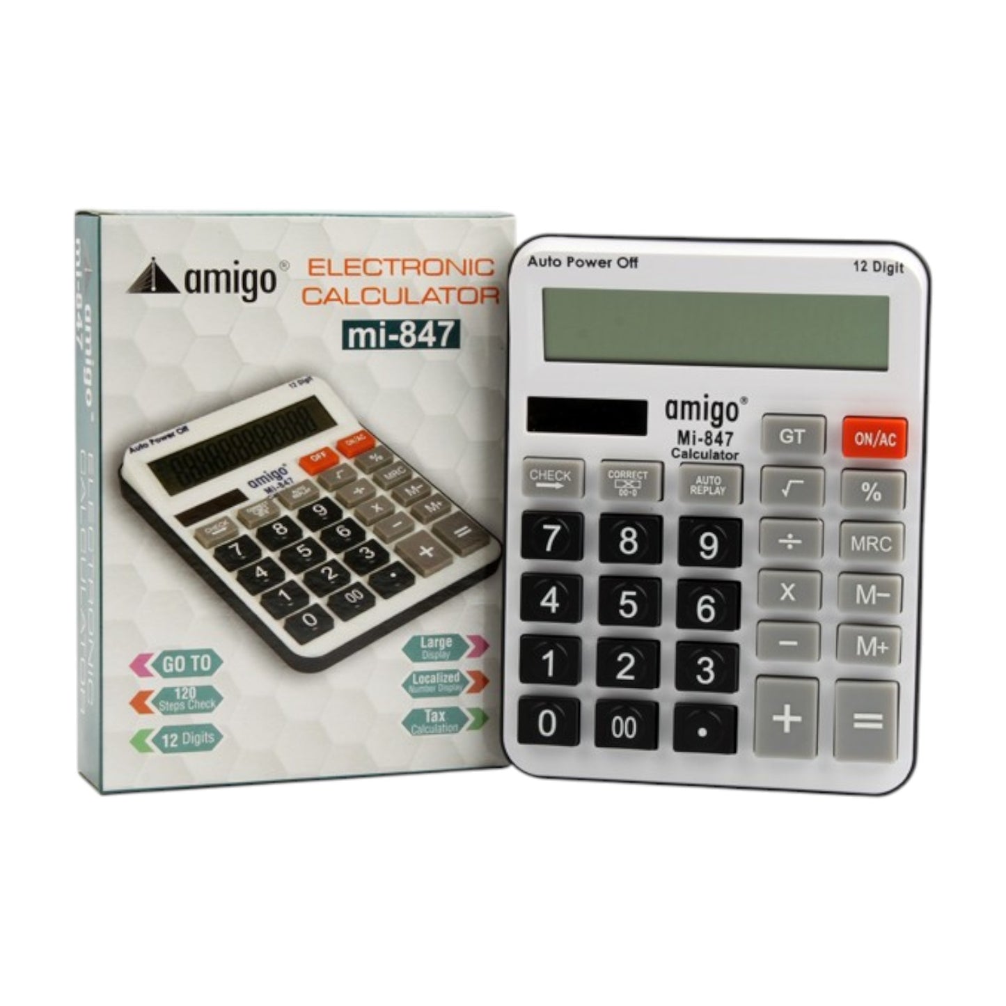 Office calculator 12 digits Amigo Model MI 847