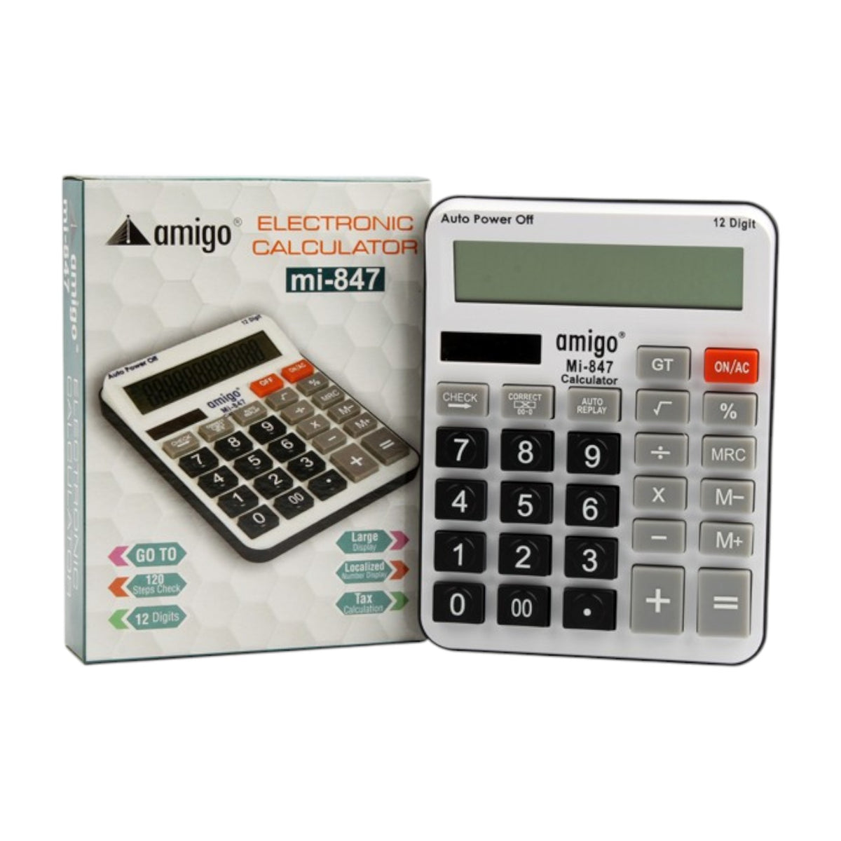 Office calculator 12 digits Amigo Model MI 847