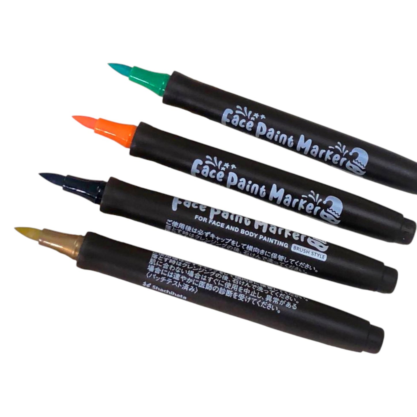 4 Color Face & Body Pen (Gold, Black, Light Orange, Light Green) Set Art Line