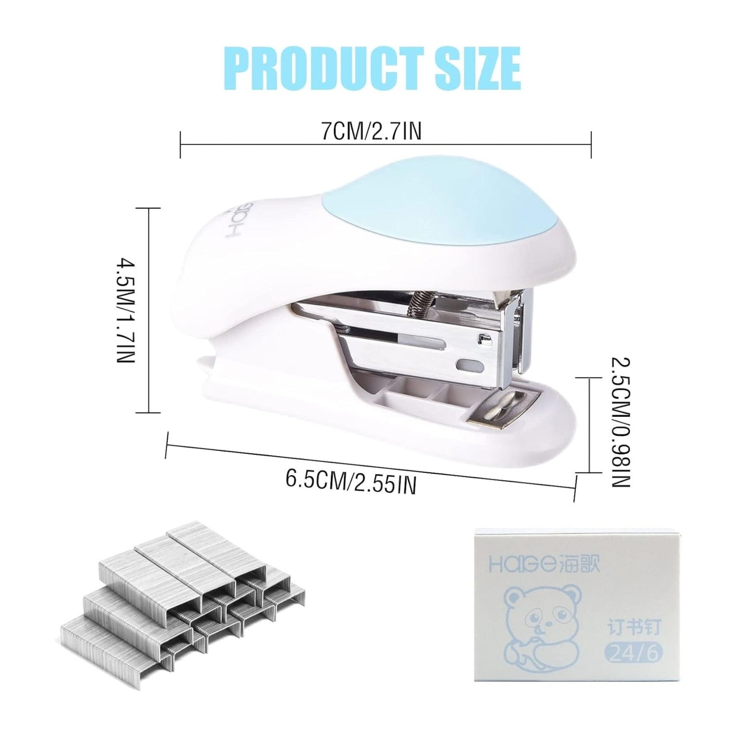 Mini Effortless Desktop Staplers with 400 Standard 26/6 Staples