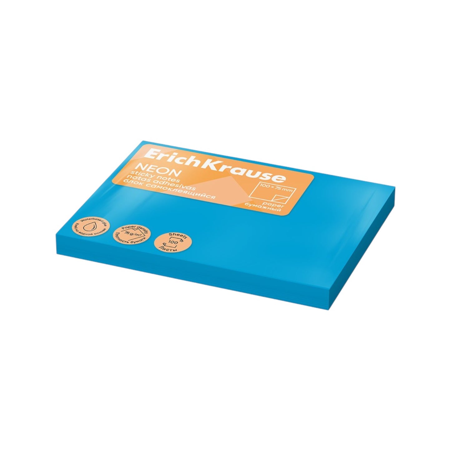 Erich Krause Sticky Notes - Neon  75x100mm 100 Sheets