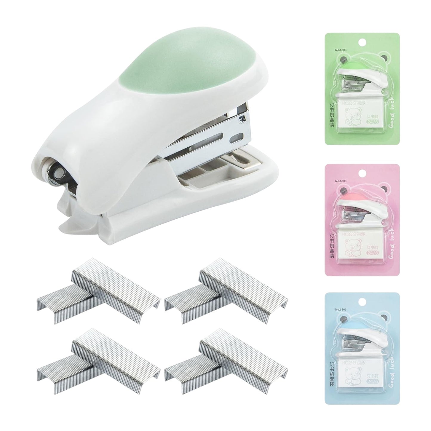 Mini Effortless Desktop Staplers with 400 Standard 26/6 Staples