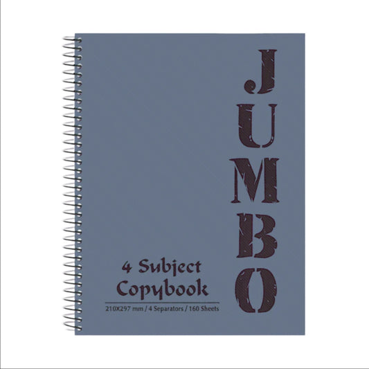 Jumbo Notebook A4, 4 Subject,  Lined Ruling, 160 Sheets