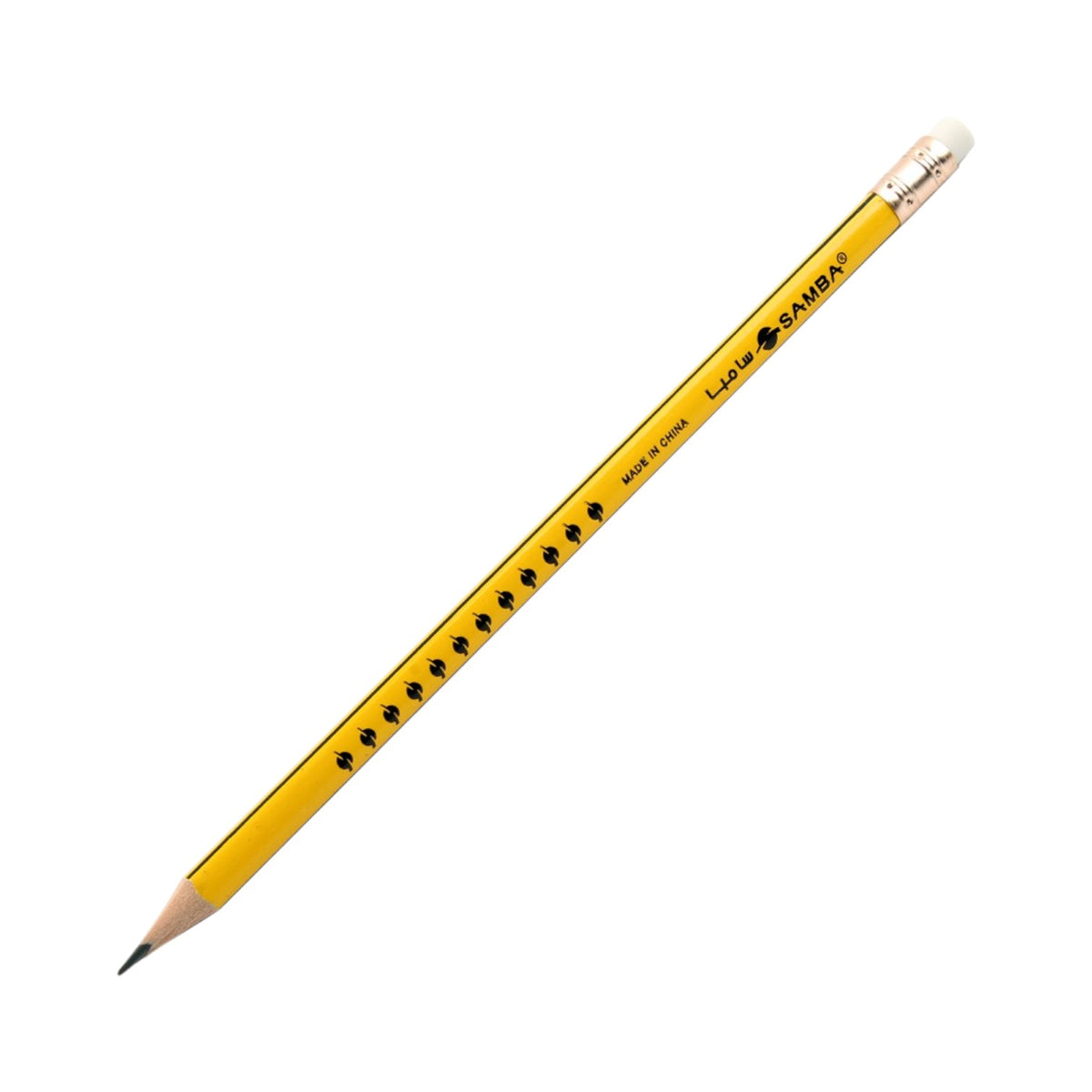 Samba Yellow Wooden Pencil with Eraser HB2 Model L-43189