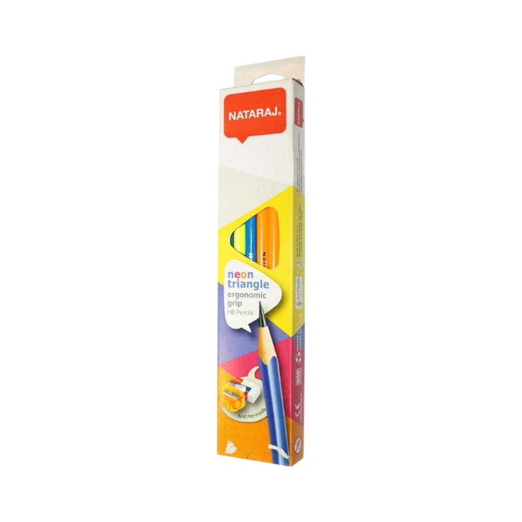 Nataraj Pencil with Eraser and Sharpener, 12 Pencils, HB, Assorted Colors