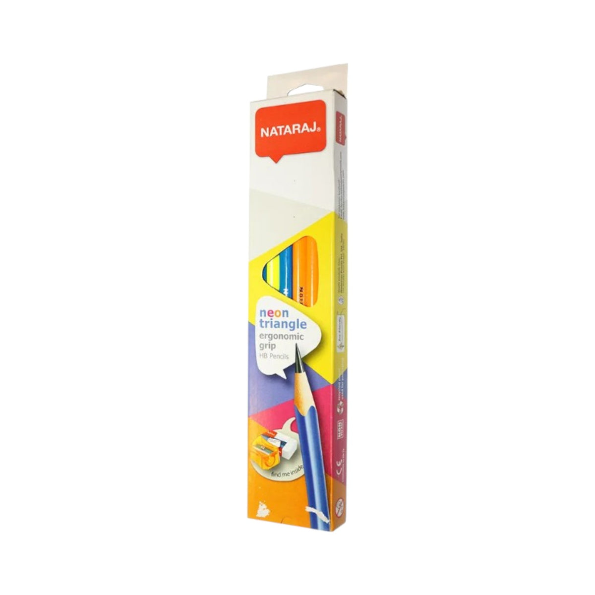 Nataraj Pencil with Eraser and Sharpener, 12 Pencils, HB, Assorted Colors