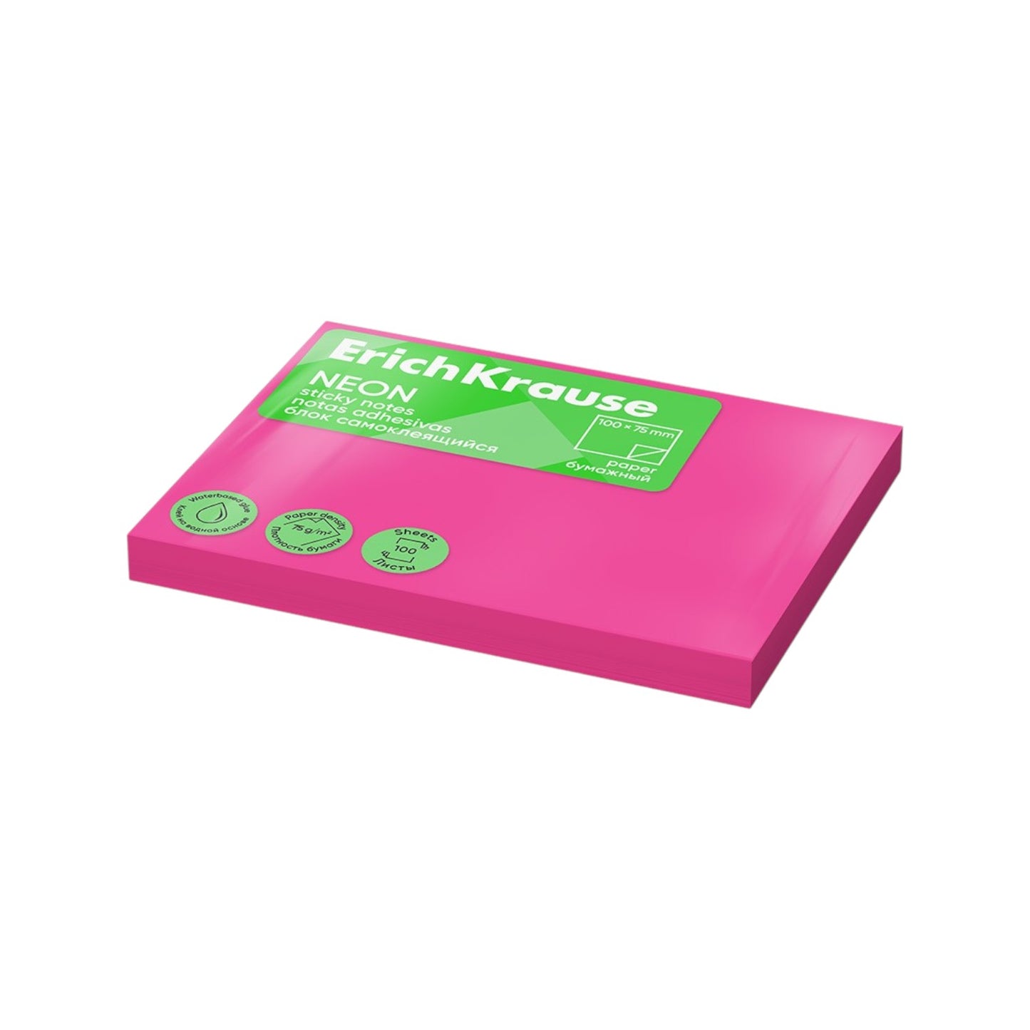 Erich Krause Sticky Notes - Neon  75x100mm 100 Sheets