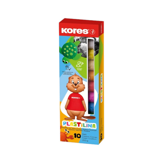 Kores Plastilina Modelling Clay 20g x 10 Bright Colors - 200g