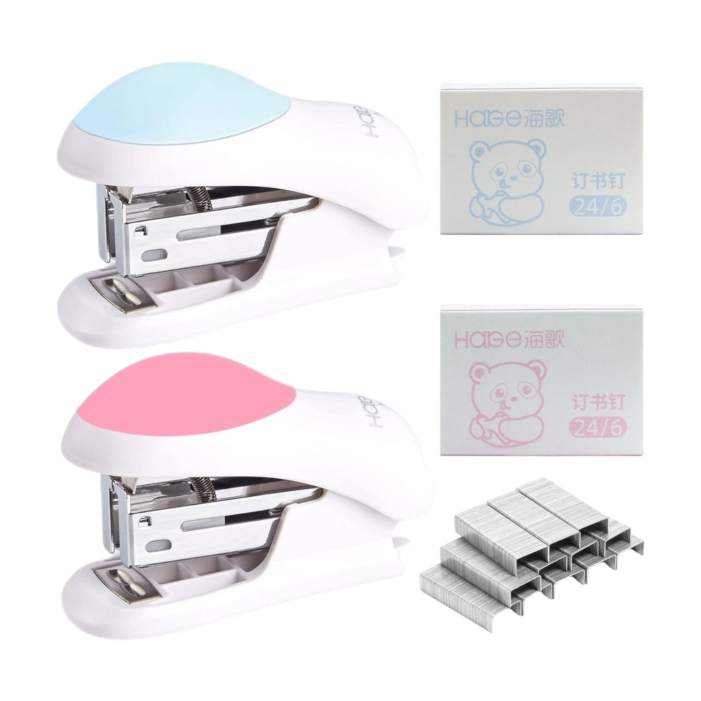Mini Effortless Desktop Staplers with 400 Standard 26/6 Staples
