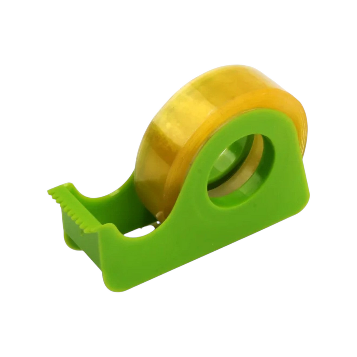 Elite Stationery House Ark mini green plastic tape dispenser with a roll of clear adhesive tape for desk use