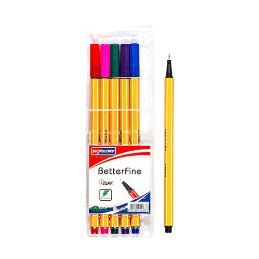 Sky Glory Colors 0.4mm Water-Resistant Fineliner Pens Set