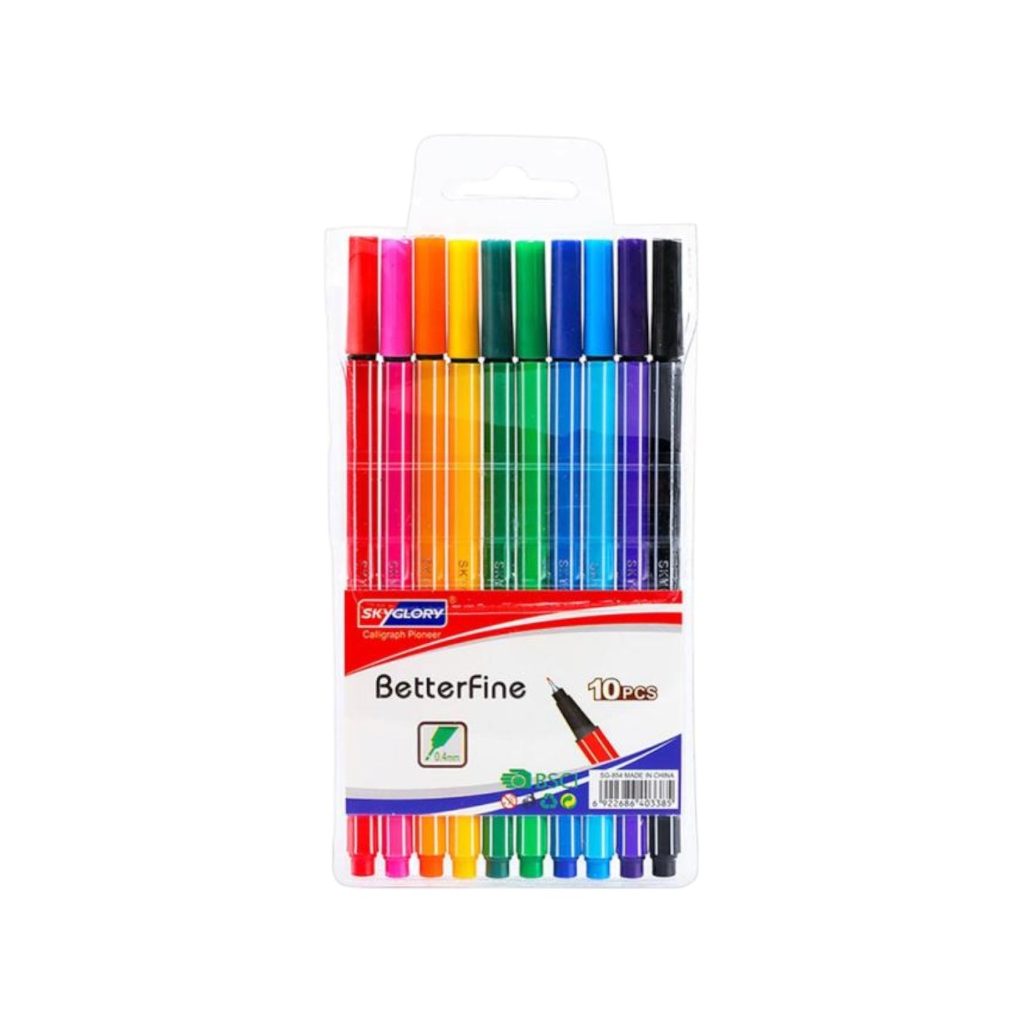 Sky Glory Colors 0.4mm Water-Resistant Fineliner Pens Set