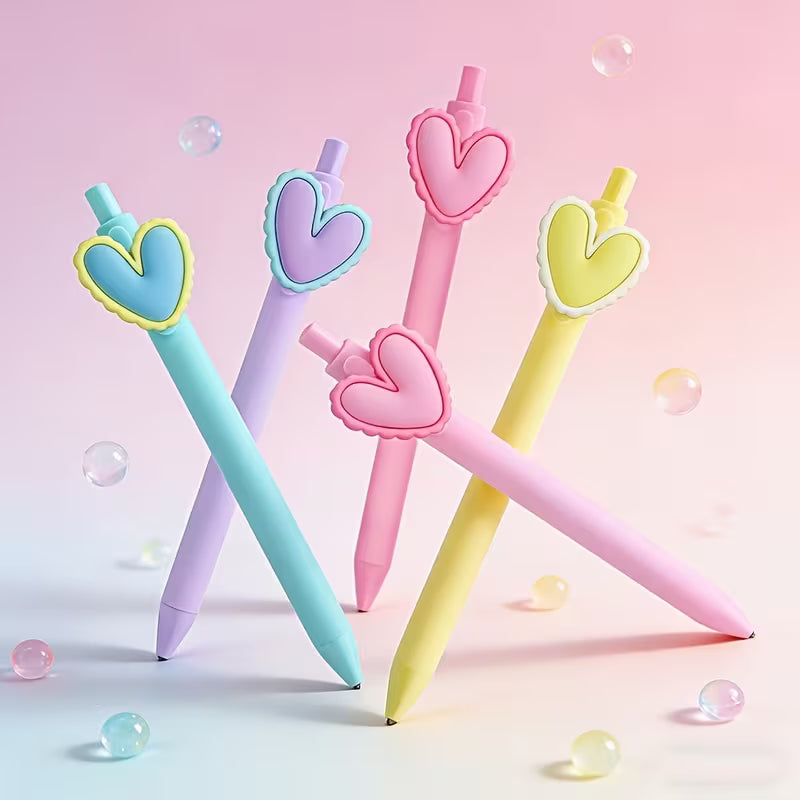 Pastel Heart Gel Pen - 1 Pen + 1 Refill