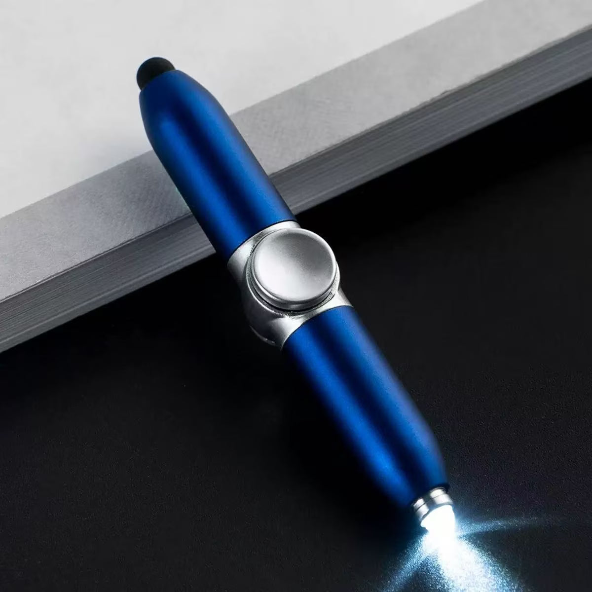 Rotating Fidget Spinner Ballpoint Pen with LED Light, - 1 Pen