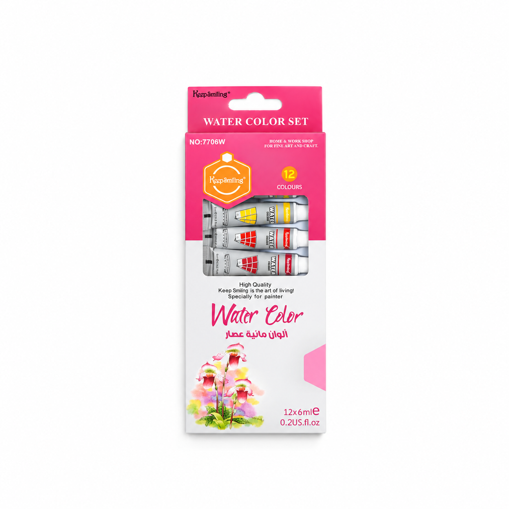 Keep Smiling Water color set of 12 tubes, 6 mm, hs-88_7706w