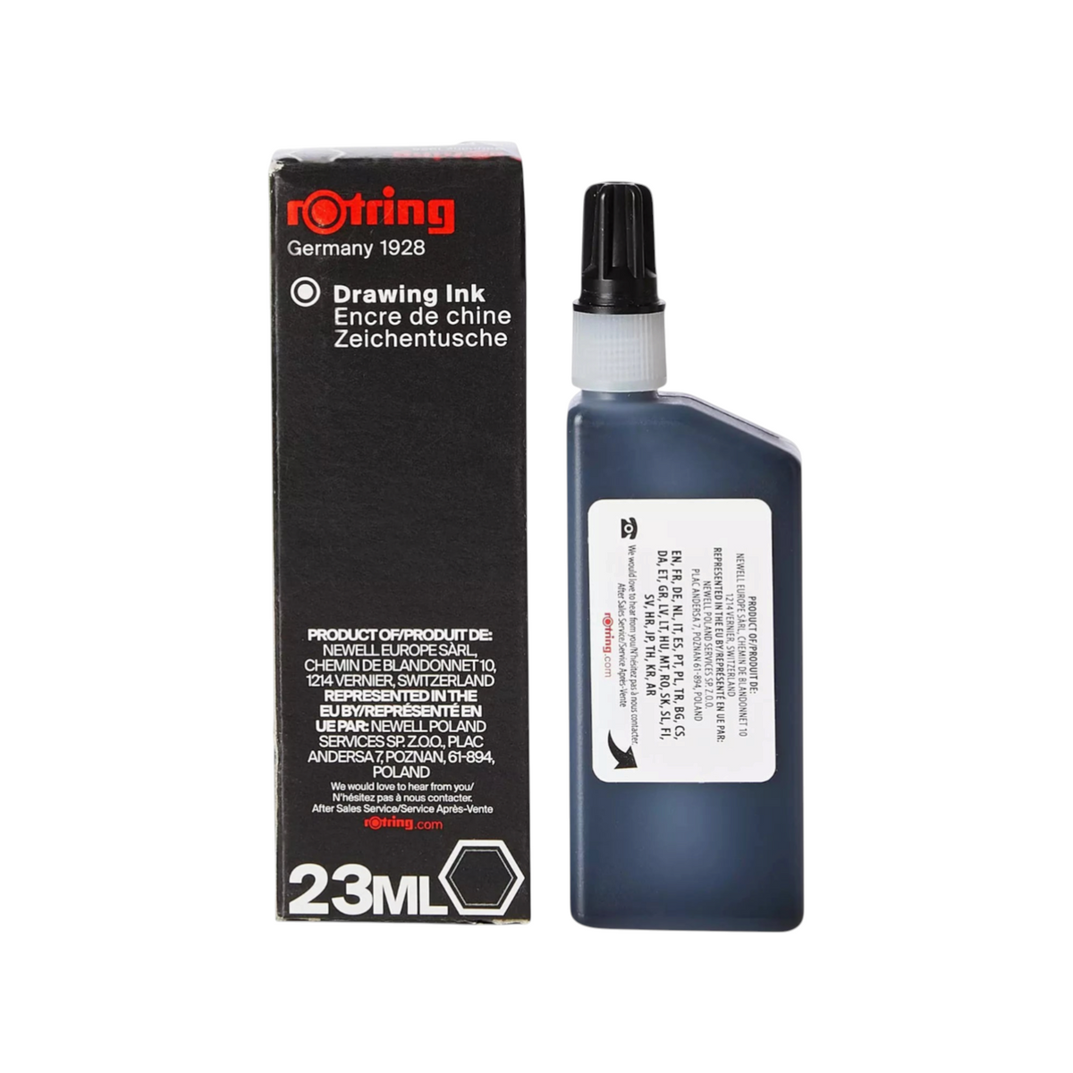 Elite Stationery House Rotring black drawing ink bottle with original packaging box for technical drafting