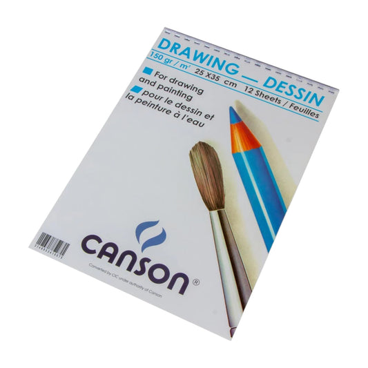 Canson Drawing Sketch Paper, 1/8 Sheet Paper, 12 Sheets, 150gm, 25X35, White