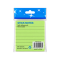 Elite Stationery House 3x3 inch lime green lined sticky notes in a 100-sheet pack with self-adhesive backing.