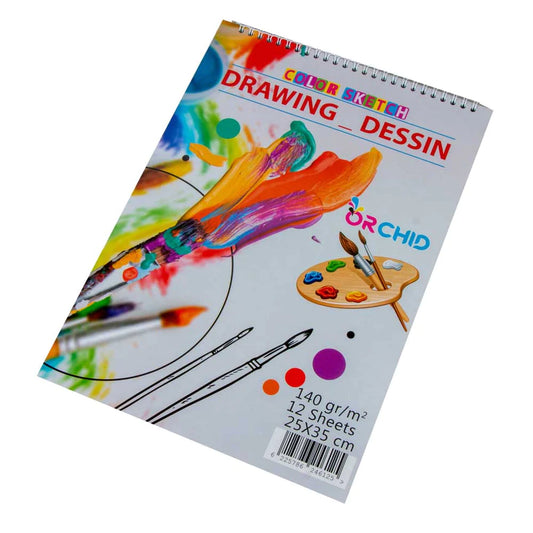 Drawing Sketch Paper, 12 Sheets, Multicolor, 25x 35