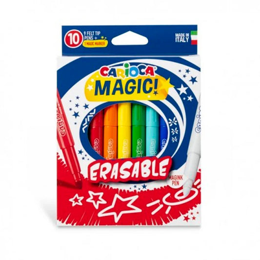 Carioca 43182 Erasable Felt Tip Colors, Set of 9+1