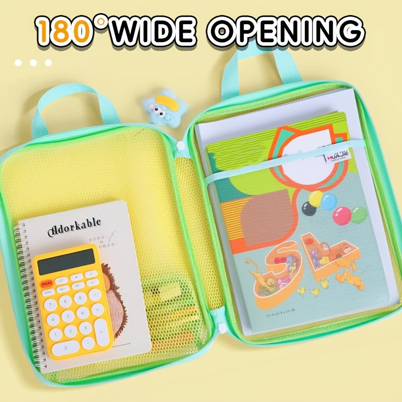 Dopamine Color Block Tutoring Bag, 3-Layer Large Capacity,   1 Pc.