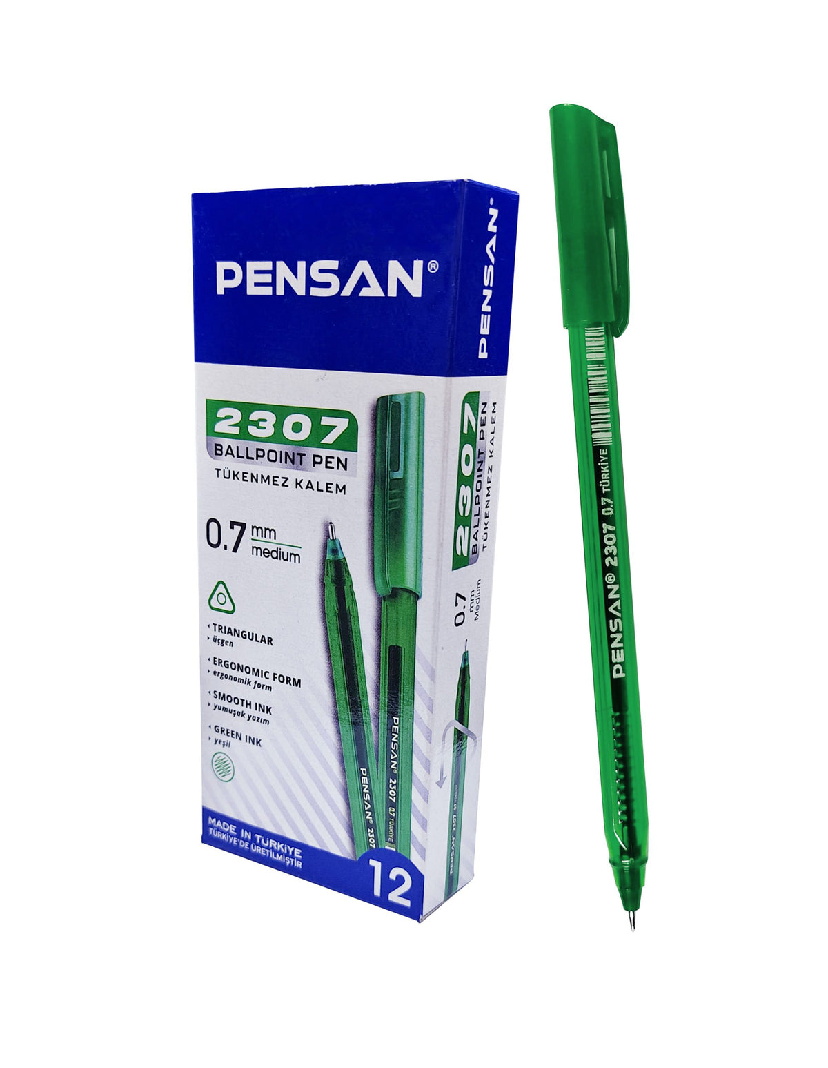 Pensan TR-2307 Smoky – 0.7 mm Ballpoint Pen - Pack of 12