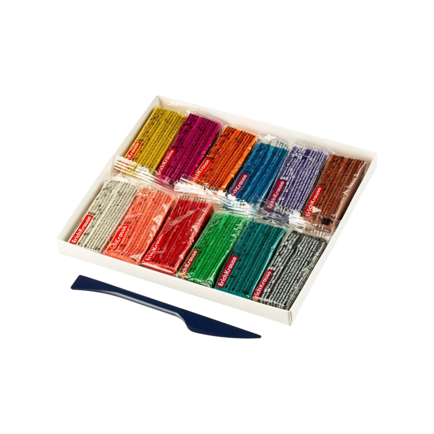 Erich Krause Jolly Friends Colored Clay with Shaping Tool - 12 Pieces, 216g - Model 61347