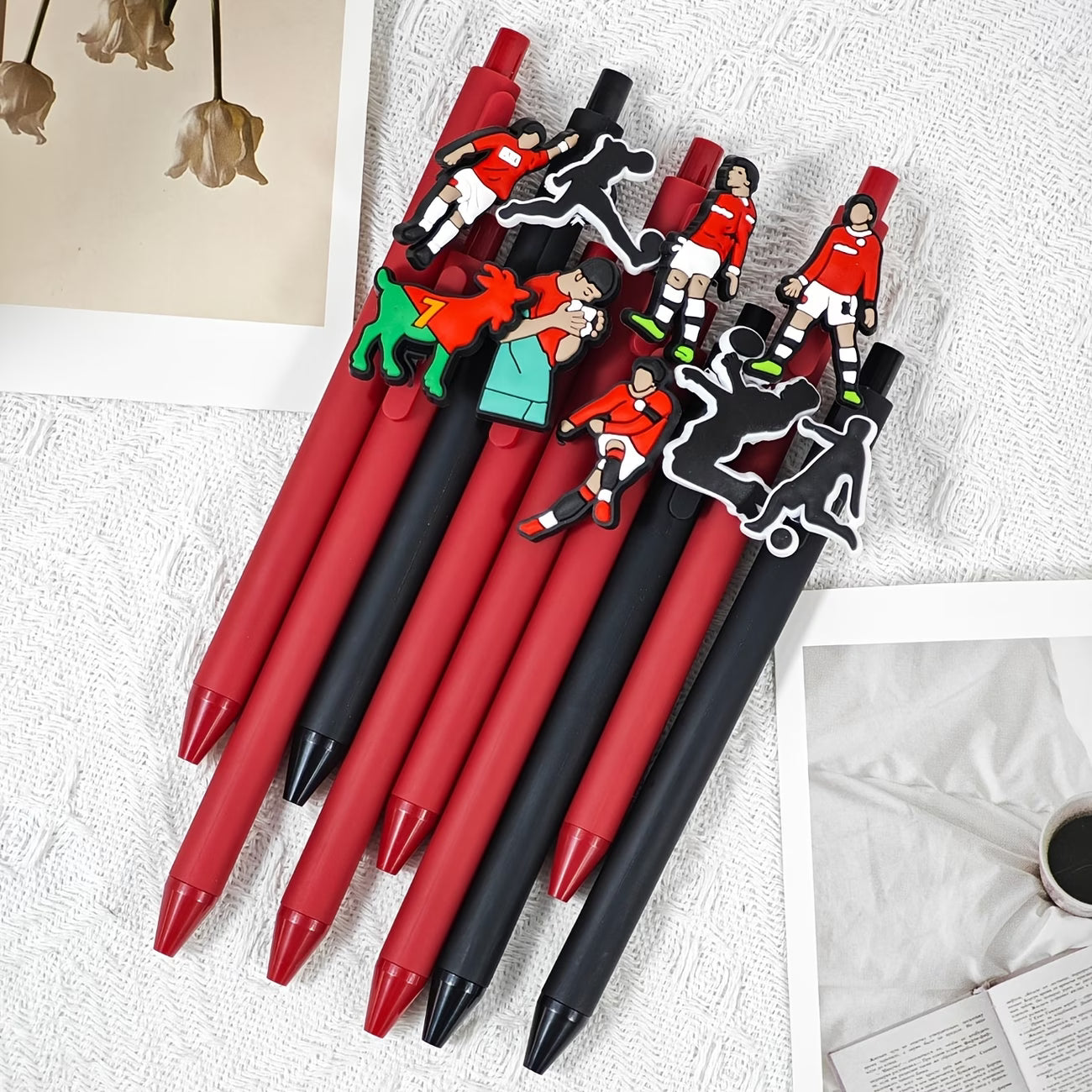 Football Sports Series Retractable Ballpoint Pens with Black Ink