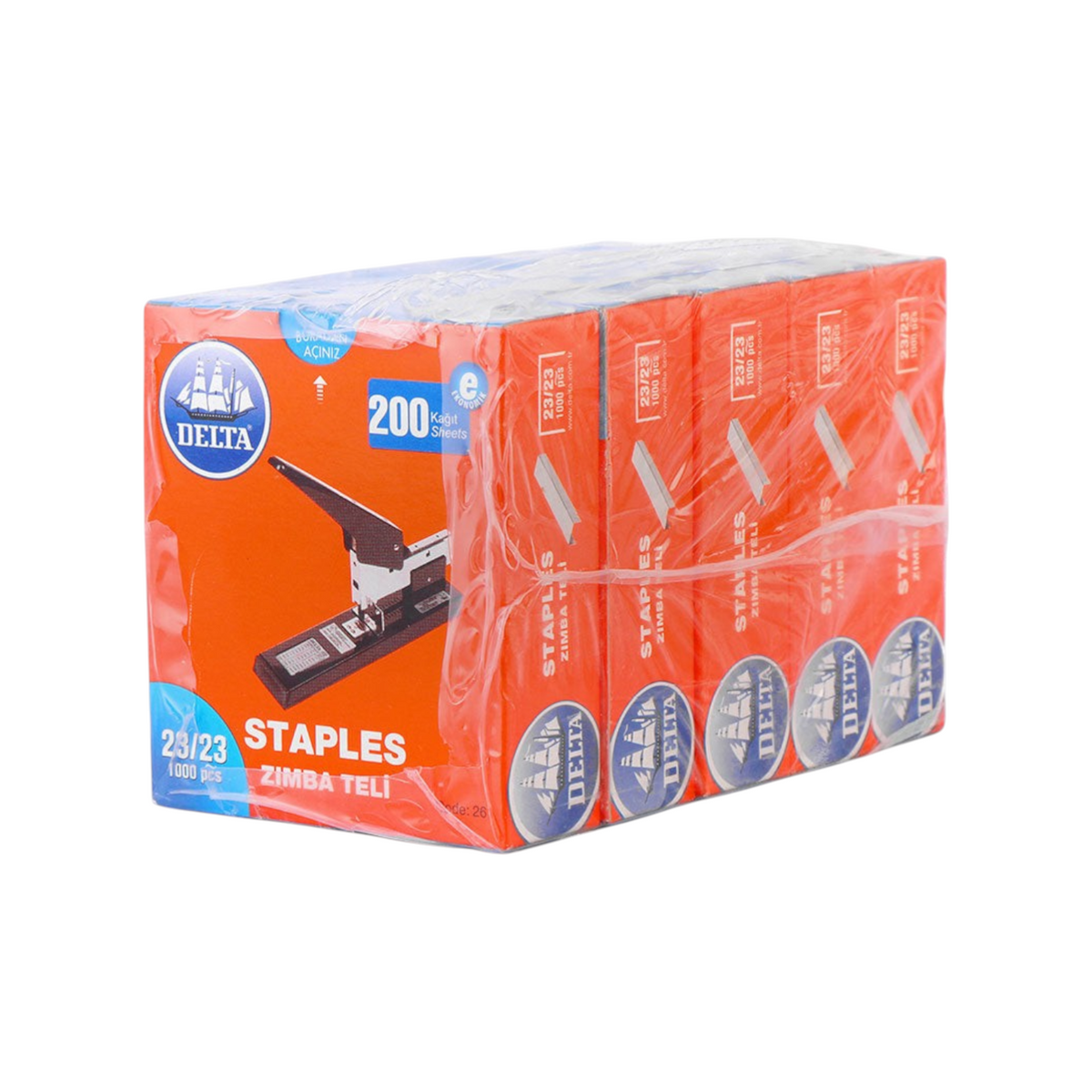 Elite Stationery House Delta 261 23/23 silver staples in a 5000 piece bulk pack for heavy duty stapling