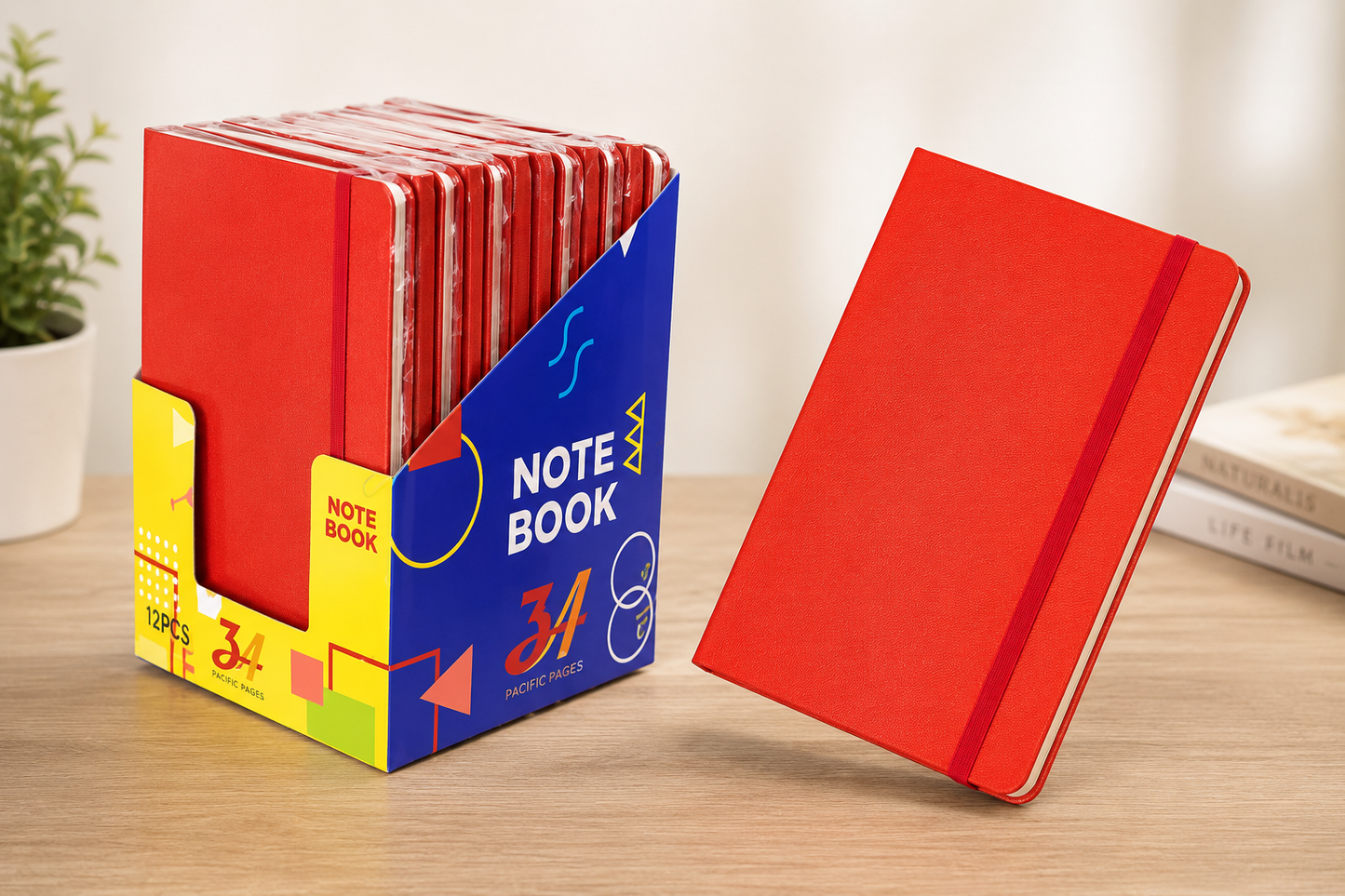 80 Sheets - A5 Hardcover Elastic Notebook Leather Cover