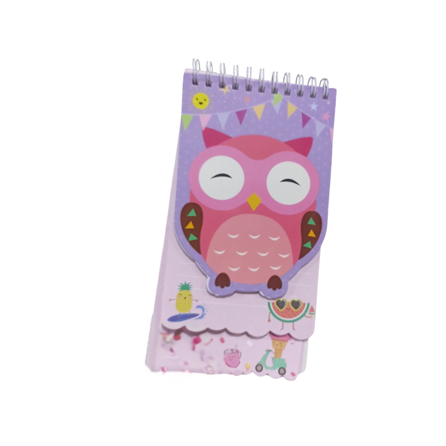 Notebook with wired binding and divided into 3 levels