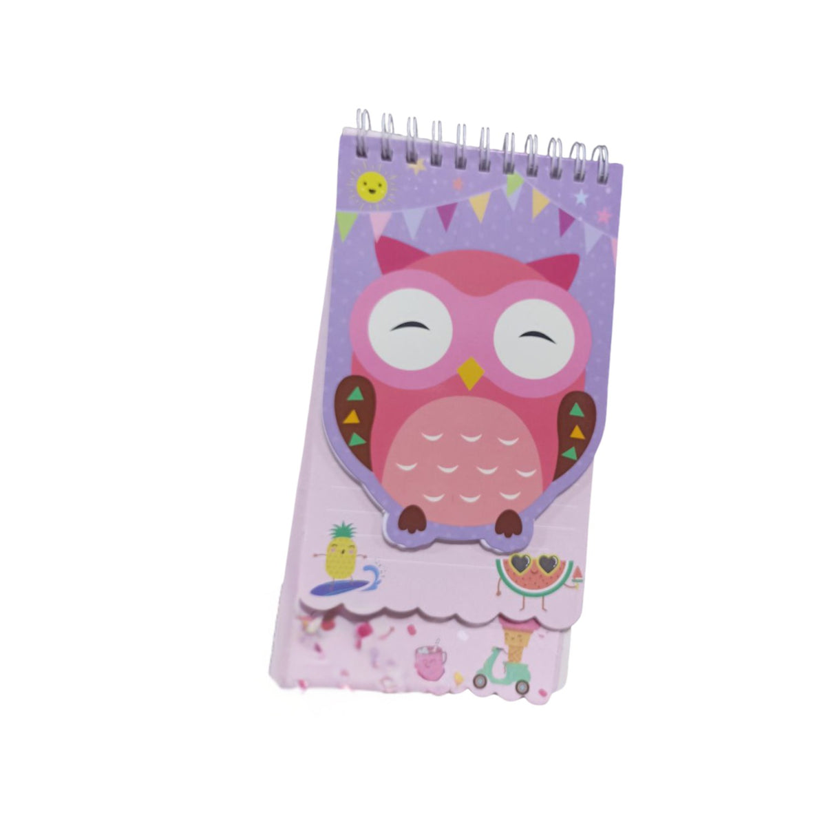 Notebook with wired binding and divided into 3 levels