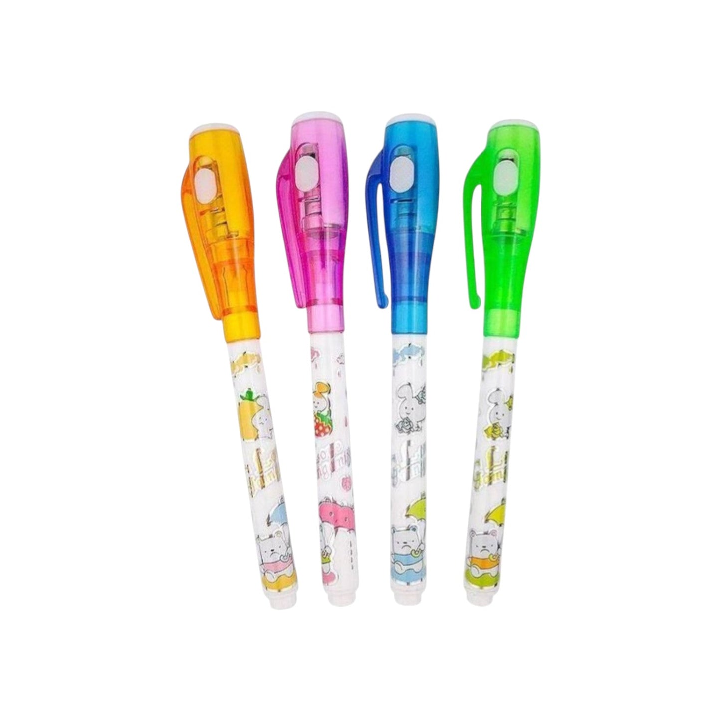 Fancy Cute Cartoon Magic 1 Pen spy Uv Light Invisible Ink Pen for Kids