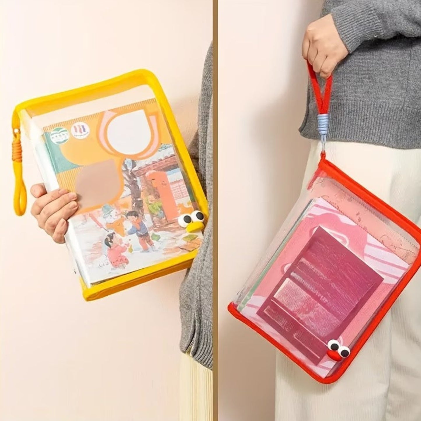 1 Pc. A4 Zipper Clear File Folder Set, Suitable for Documents, Exams, And Textbooks