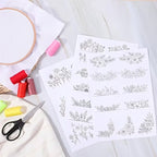 Water-Soluble Embroidery Stabilizer, Pack of 3 Floral Designs, Suitable for Embroidery Patterns,