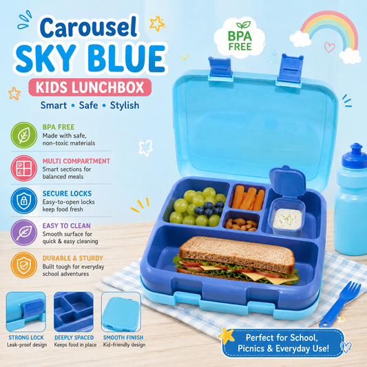 Kids Lunchbox - Carousel Sky Blue