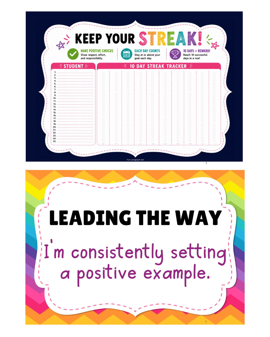 Keep Your Streak! — Classroom Motivation Chart