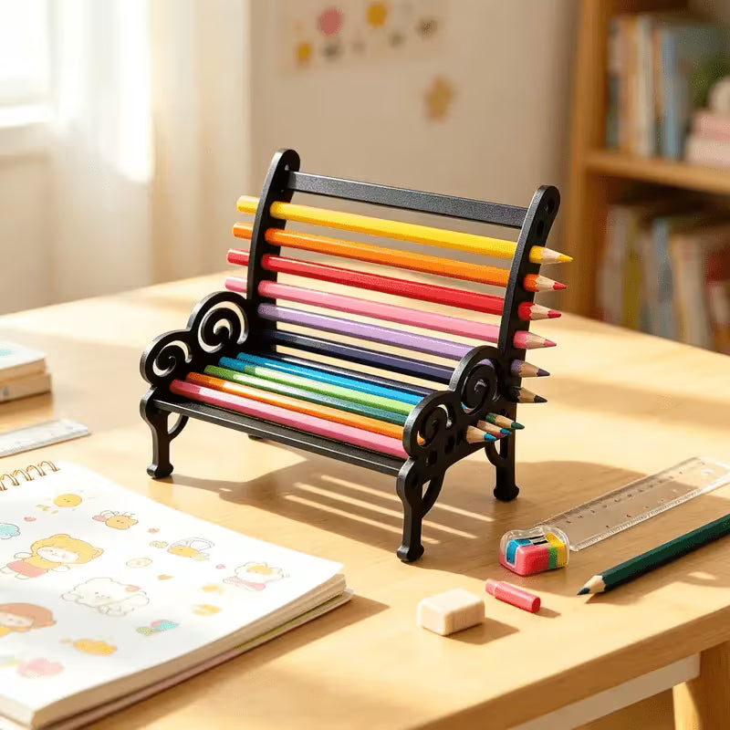 1pc 3D Printed Creative Mini Stool-Shaped Pencil Holder