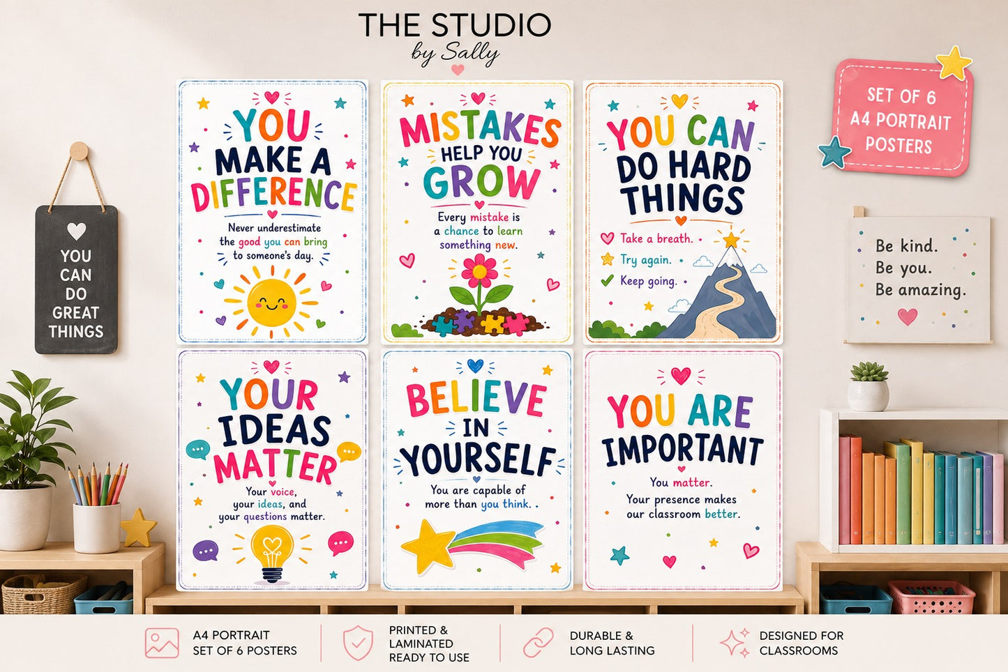 Positive Kindness Classroom Posters – Set of 8