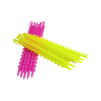 Elite Stationery House spiral hair curling rods in bright pink and yellow plastic for cold perming hairstyles