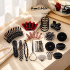 53 pcs Set, Hairdressing Tool Set, Multifunctional Braided Hair Accessory Box