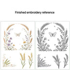 1 pc A4 Size Golden Autumn Wheat Flower Water-Soluble Embroidery Pattern, Transfer Paper for Hand Sewing,