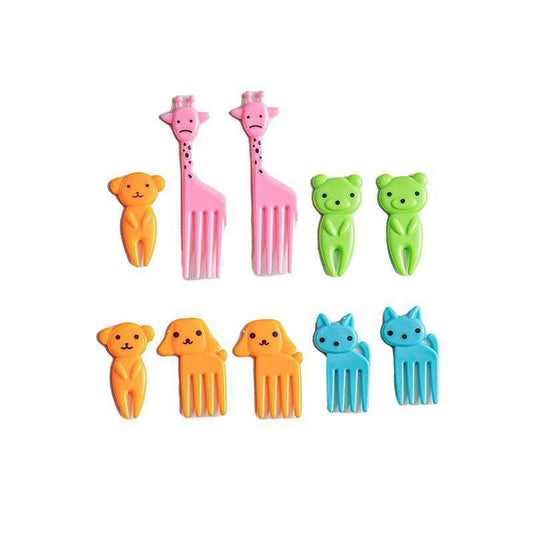 10 Pieces Cute Cartoon Animal Food Fruit Forks