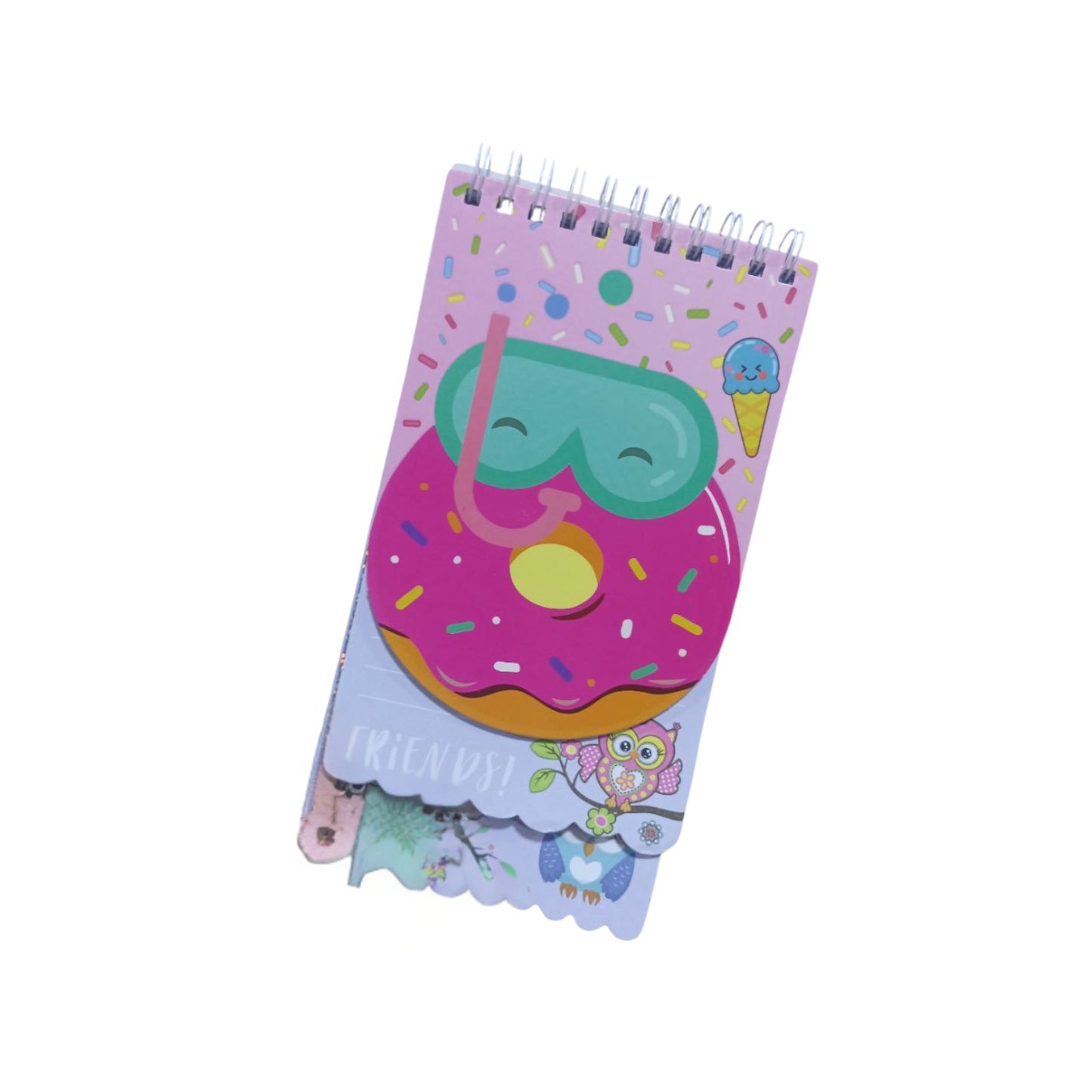 Notebook with wired binding and divided into 3 levels