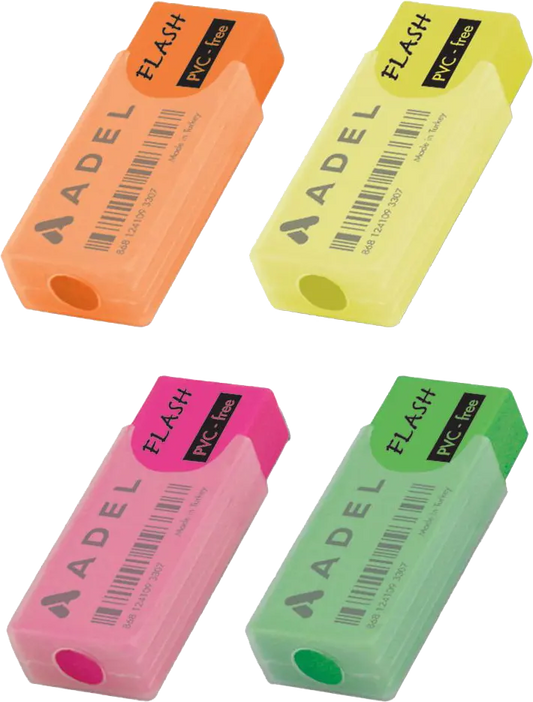 Adel Flash Eraser, Rectangular, One Piece, Multi-color