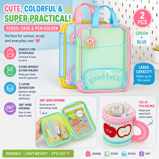 Dopamine Color Block Tutoring Bag, 3-Layer Large Capacity,   1 Pc.