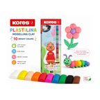 Elite Stationery House Kores Plastilina modelling clay set with 10 bright colors, including flower and caterpillar art
