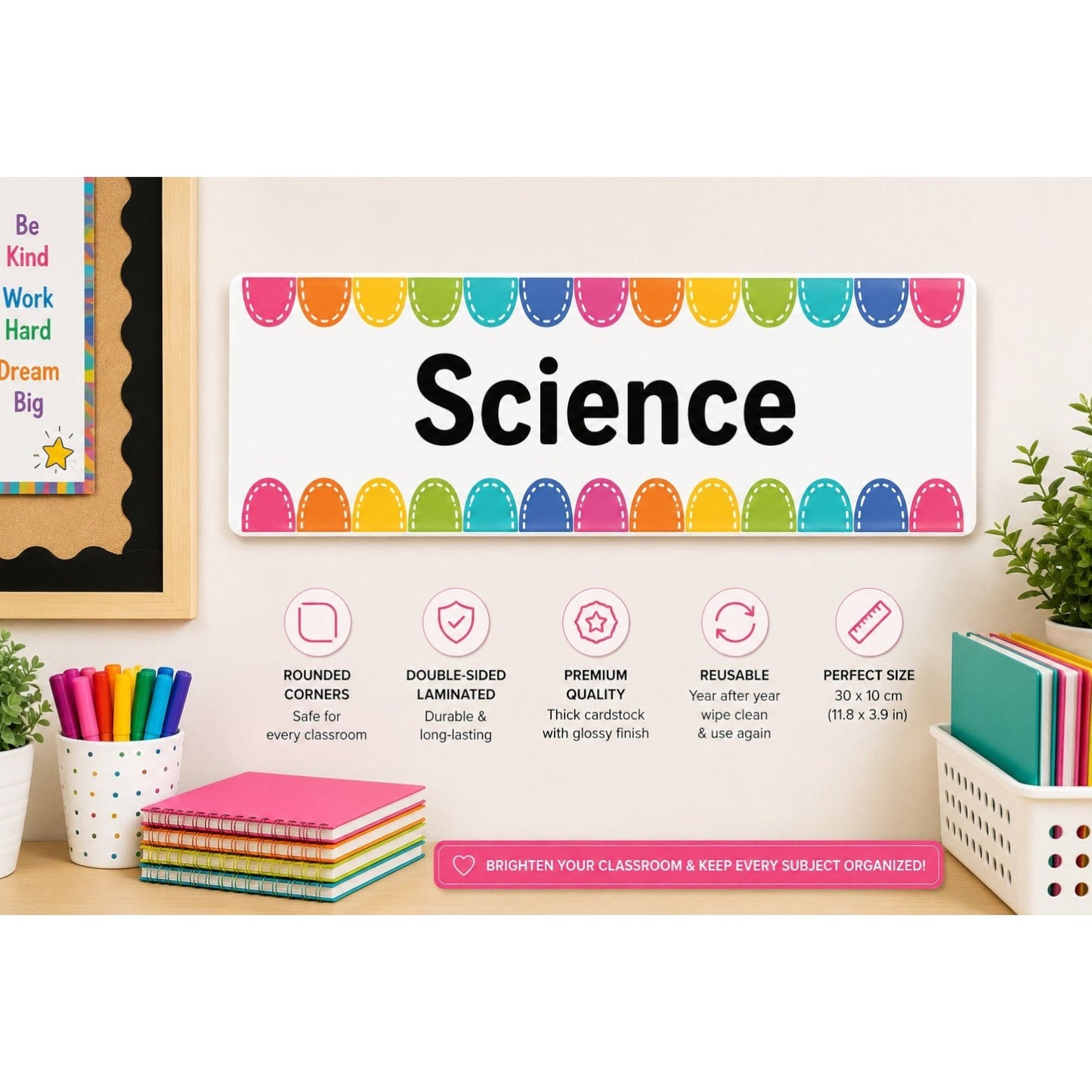 Rainbow Subject Labels – Set of 8