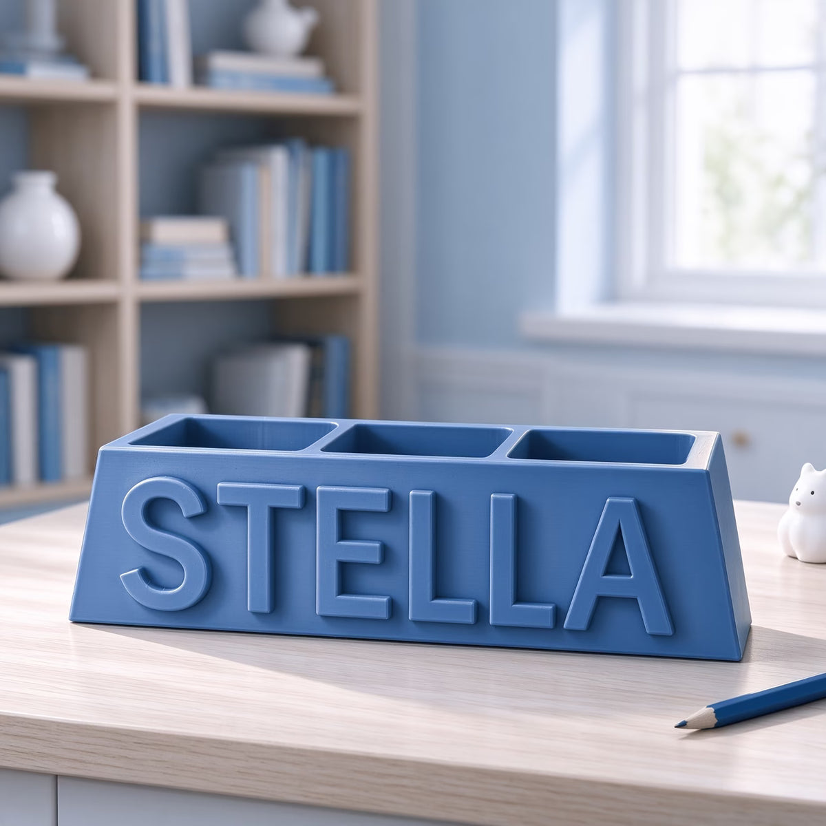 1pc Personalized Name Desktop Storage Box 3D Printed Pen Holder